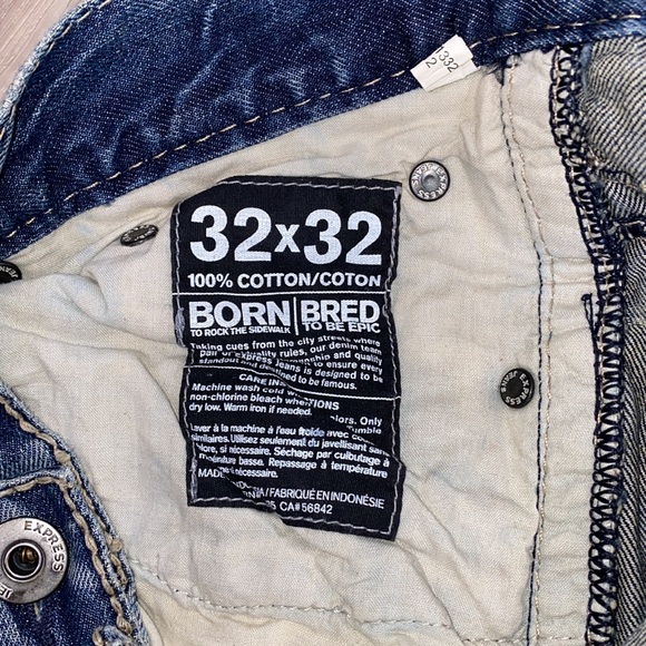 Express men’s Kingston classic fit bootcut jeans 32 x 32 - Picture 6 of 7